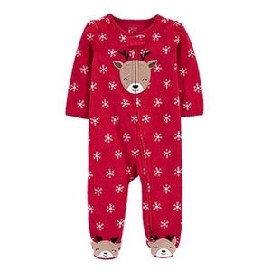 Carter's Just One You Toddler Long Sleeve Christmas Fleece Footed Pajama 18M